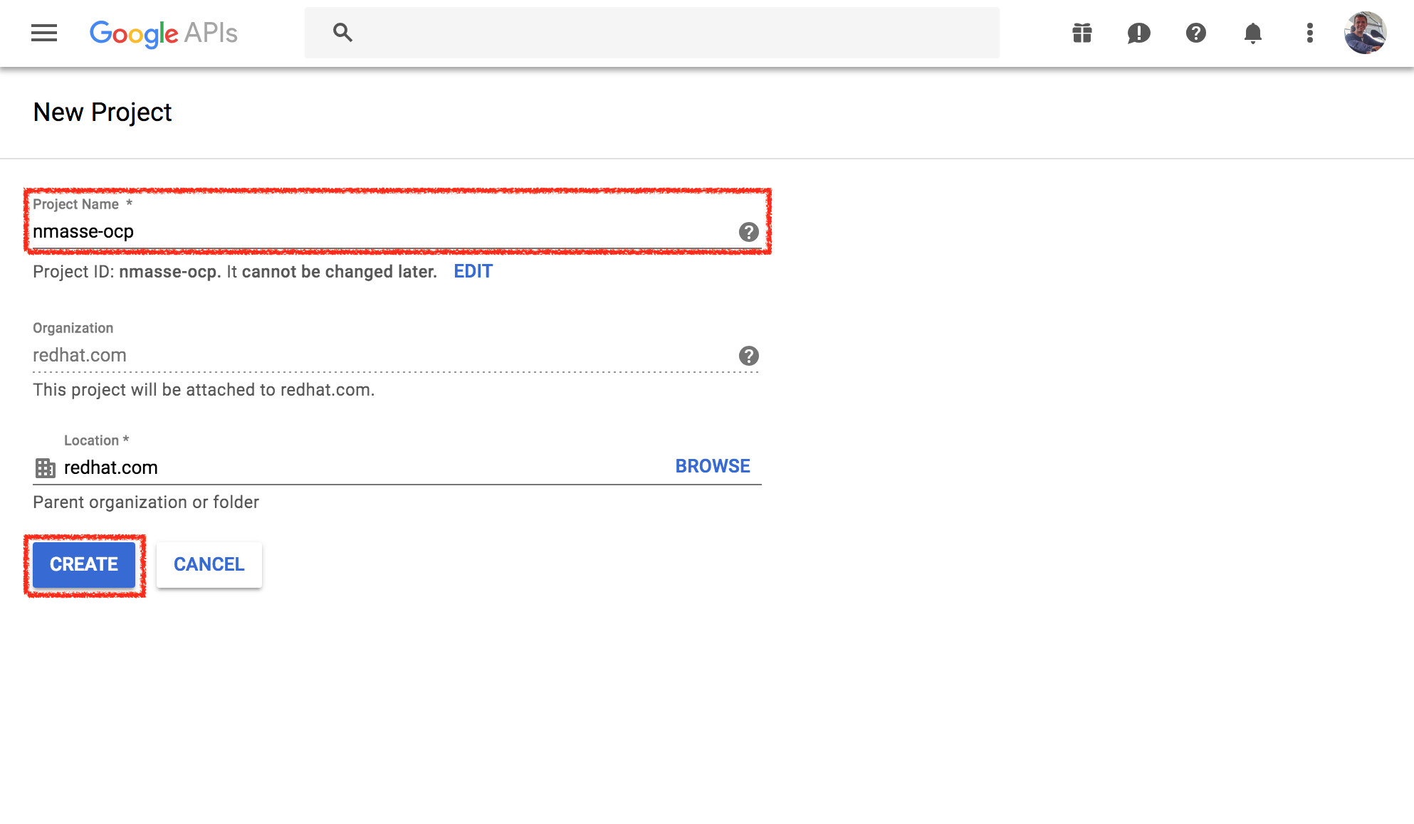 Choose a unique project name