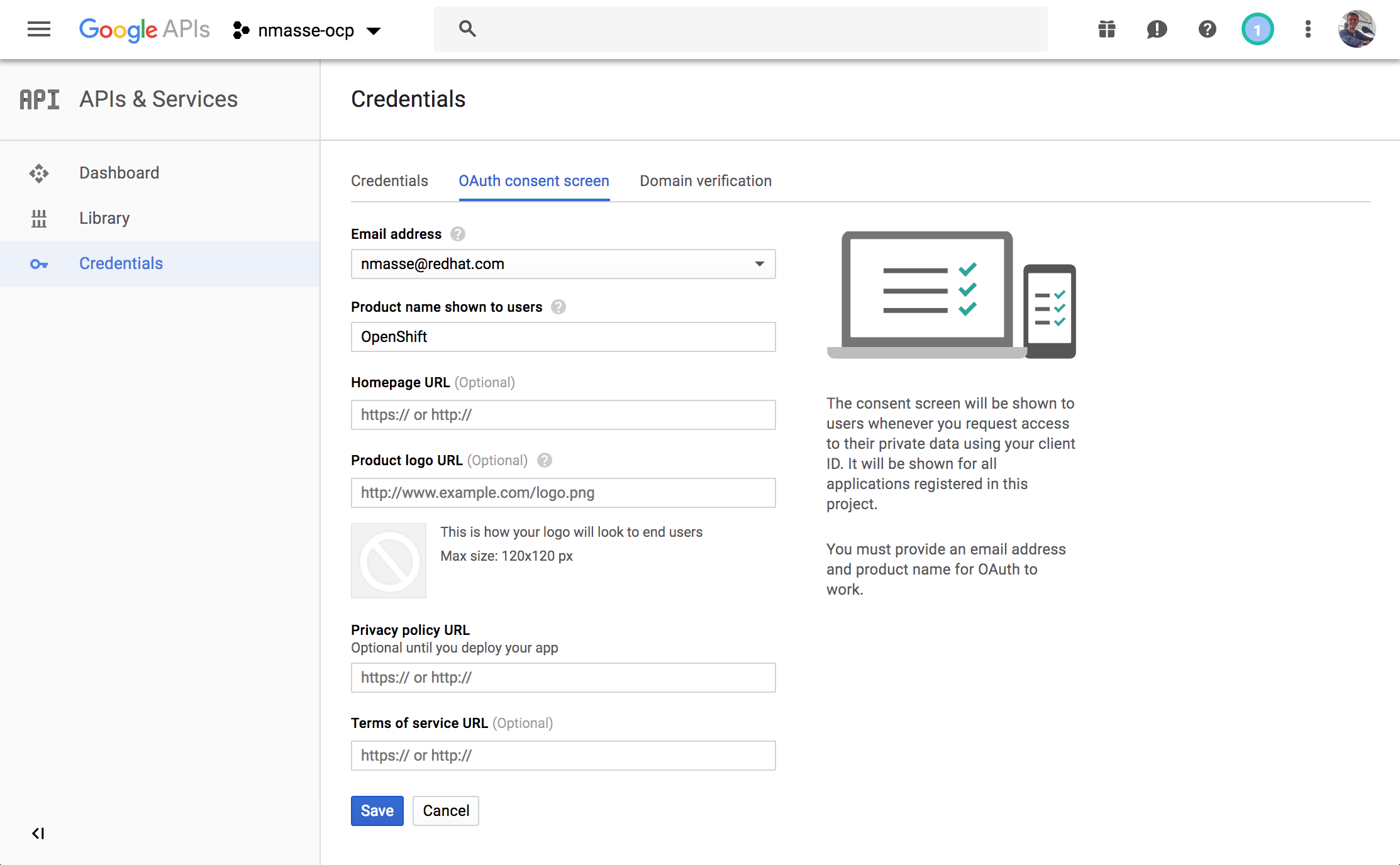 Choose a product name and click save